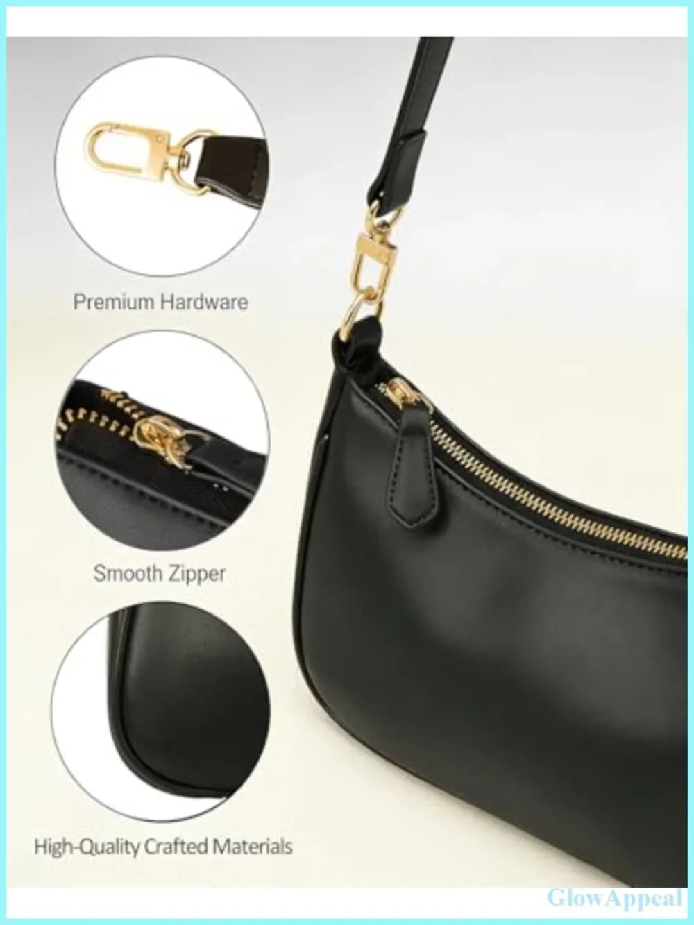 Women's Faux Leather Hobo Shoulder Bag with Chain Strap, Large Capacity Clutch